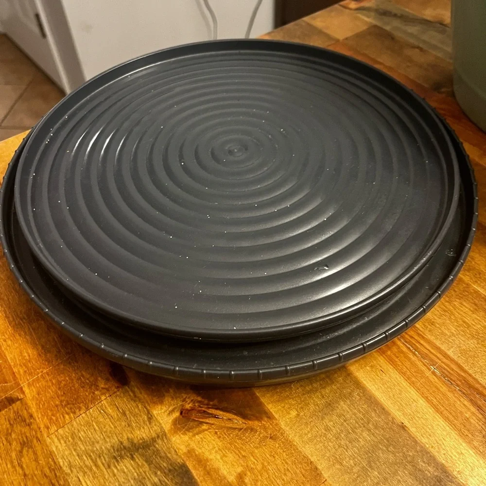 Black Rotating 2-tier Serving Tray Spice Rack